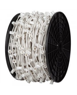 CL15086 E17-C9 Light Stringer Spool, 1000' Length, 12" Spacing, White Wire